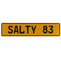 SALTY 83  - Yellow Aluminum Street Sign Mancave Euro Plate Name Door Sign Wall