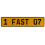 1 FAST 07  - Yellow Aluminum Street Sign Mancave Euro Plate Name Door Sign Wall