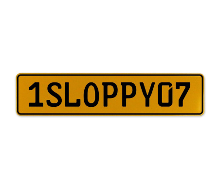 1SLOPPY07  - Yellow Aluminum Street Sign Mancave Euro Plate Name Door Sign Wall