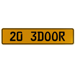 20 3DOOR  - Yellow Aluminum Street Sign Mancave Euro Plate Name Door Sign Wall