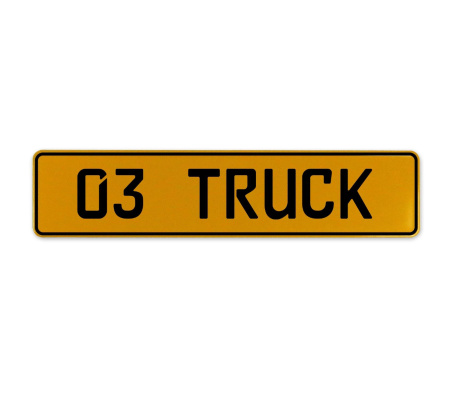 03 TRUCK  - Yellow Aluminum Street Sign Mancave Euro Plate Name Door Sign Wall