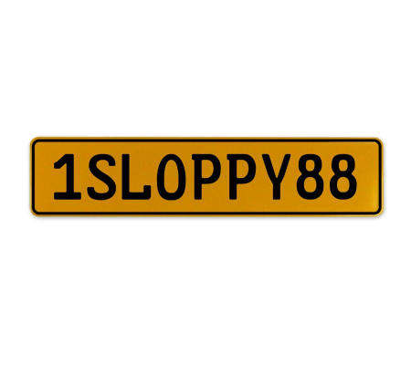 1SLOPPY88  - Yellow Aluminum Street Sign Mancave Euro Plate Name Door Sign Wall