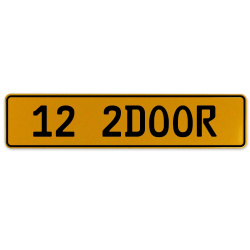 12 2DOOR  - Yellow Aluminum Street Sign Mancave Euro Plate Name Door Sign Wall