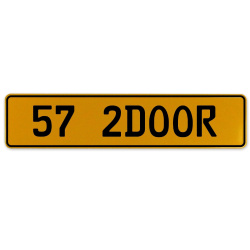 57 2DOOR  - Yellow Aluminum Street Sign Mancave Euro Plate Name Door Sign Wall