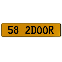 58 2DOOR  - Yellow Aluminum Street Sign Mancave Euro Plate Name Door Sign Wall