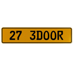 27 3DOOR  - Yellow Aluminum Street Sign Mancave Euro Plate Name Door Sign Wall