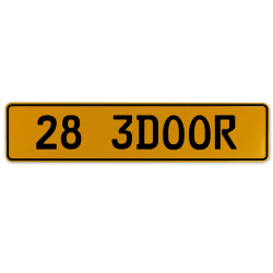 28 3DOOR  - Yellow Aluminum Street Sign Mancave Euro Plate Name Door Sign Wall