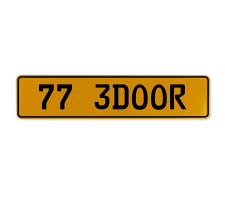 77 3DOOR  - Yellow Aluminum Street Sign Mancave Euro Plate Name Door Sign Wall