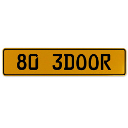 80 3DOOR  - Yellow Aluminum Street Sign Mancave Euro Plate Name Door Sign Wall