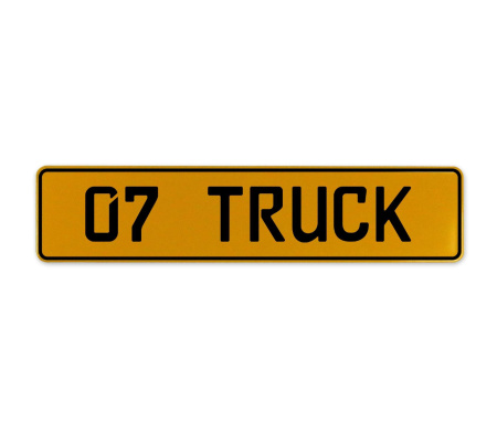 07 TRUCK  - Yellow Aluminum Street Sign Mancave Euro Plate Name Door Sign Wall
