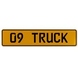 09 TRUCK  - Yellow Aluminum Street Sign Mancave Euro Plate Name Door Sign Wall