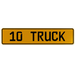 10 TRUCK  - Yellow Aluminum Street Sign Mancave Euro Plate Name Door Sign Wall
