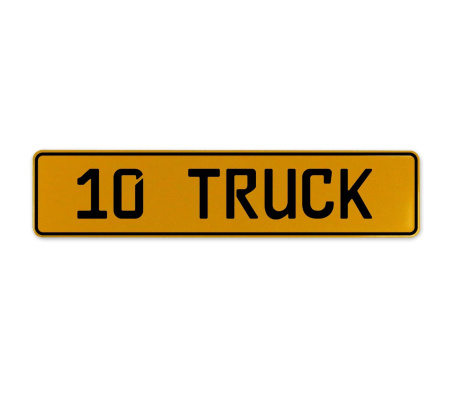 10 TRUCK  - Yellow Aluminum Street Sign Mancave Euro Plate Name Door Sign Wall
