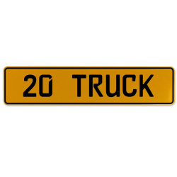 20 TRUCK  - Yellow Aluminum Street Sign Mancave Euro Plate Name Door Sign Wall