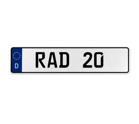 RAD 20  - White Aluminum Street Sign Mancave Euro Plate Name Door Sign Wall Art