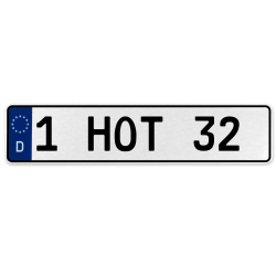 1 HOT 32  - White Aluminum Street Sign Mancave Euro Plate Name Door Sign Wall