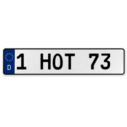 1 HOT 73  - White Aluminum Street Sign Mancave Euro Plate Name Door Sign Wall