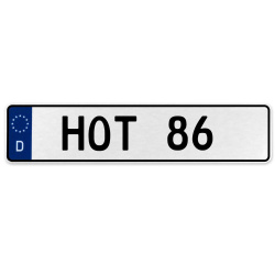 HOT 86  - White Aluminum Street Sign Mancave Euro Plate Name Door Sign Wall Art