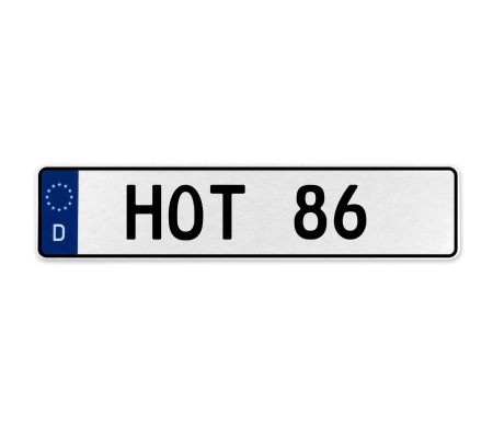 HOT 86  - White Aluminum Street Sign Mancave Euro Plate Name Door Sign Wall Art