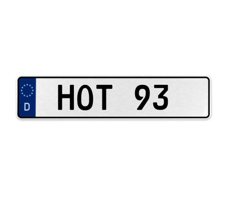 HOT 93  - White Aluminum Street Sign Mancave Euro Plate Name Door Sign Wall Art