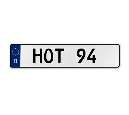HOT 94  - White Aluminum Street Sign Mancave Euro Plate Name Door Sign Wall Art