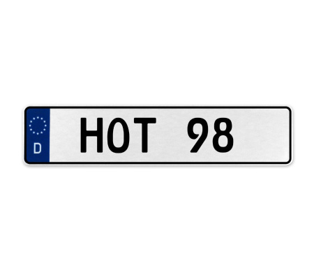 HOT 98  - White Aluminum Street Sign Mancave Euro Plate Name Door Sign Wall Art