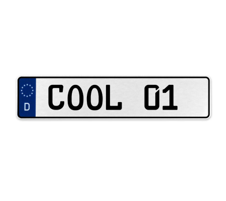 COOL 01  - White Aluminum Street Sign Mancave Euro Plate Name Door Sign Wall