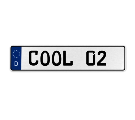 COOL 02  - White Aluminum Street Sign Mancave Euro Plate Name Door Sign Wall