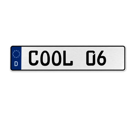 COOL 06  - White Aluminum Street Sign Mancave Euro Plate Name Door Sign Wall