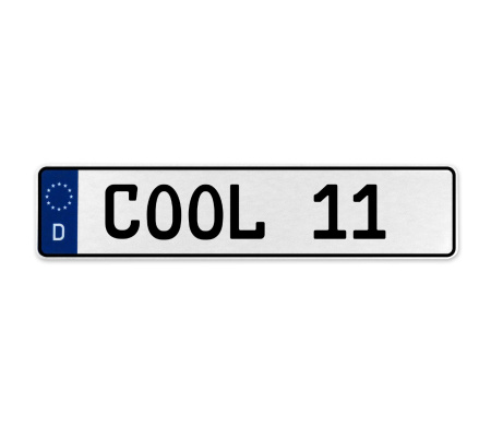 COOL 11  - White Aluminum Street Sign Mancave Euro Plate Name Door Sign Wall