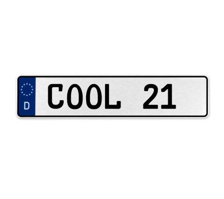 COOL 21  - White Aluminum Street Sign Mancave Euro Plate Name Door Sign Wall