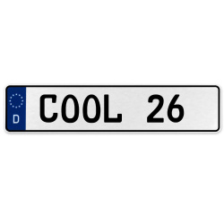 COOL 26  - White Aluminum Street Sign Mancave Euro Plate Name Door Sign Wall