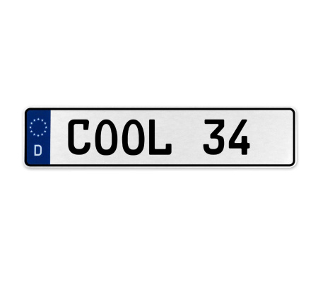 COOL 34  - White Aluminum Street Sign Mancave Euro Plate Name Door Sign Wall