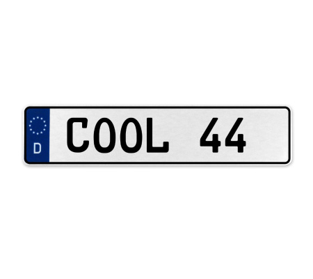 COOL 44  - White Aluminum Street Sign Mancave Euro Plate Name Door Sign Wall