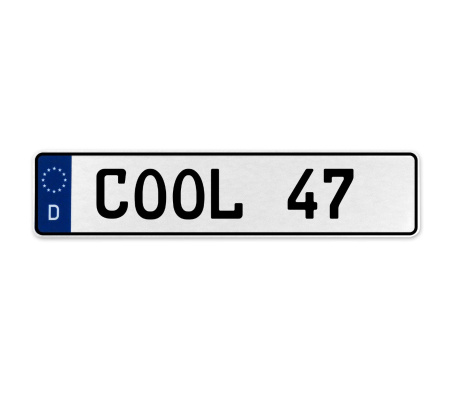 COOL 47  - White Aluminum Street Sign Mancave Euro Plate Name Door Sign Wall