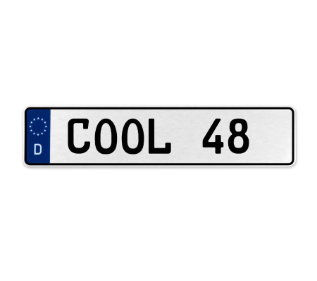 COOL 48  - White Aluminum Street Sign Mancave Euro Plate Name Door Sign Wall