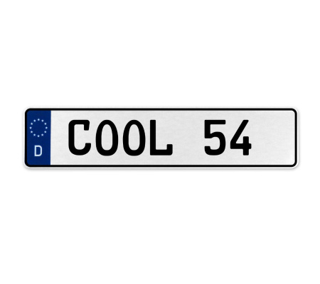 COOL 54  - White Aluminum Street Sign Mancave Euro Plate Name Door Sign Wall