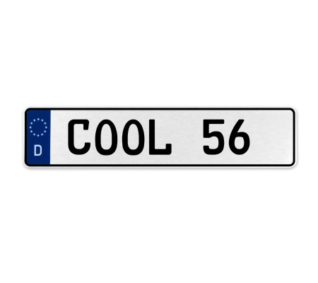 COOL 56  - White Aluminum Street Sign Mancave Euro Plate Name Door Sign Wall