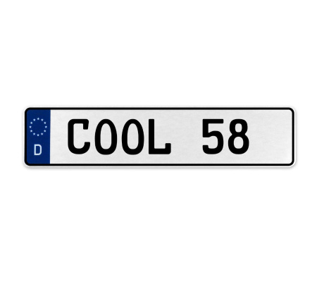 COOL 58  - White Aluminum Street Sign Mancave Euro Plate Name Door Sign Wall