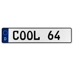 COOL 64  - White Aluminum Street Sign Mancave Euro Plate Name Door Sign Wall