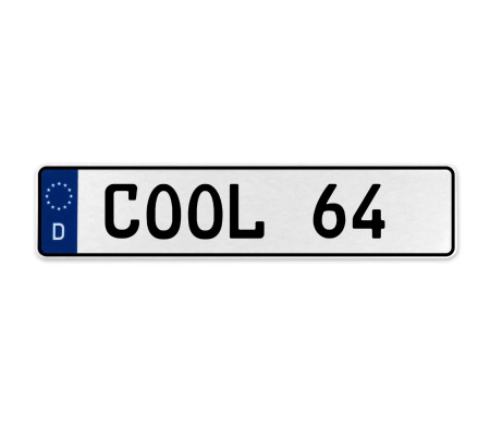 COOL 64  - White Aluminum Street Sign Mancave Euro Plate Name Door Sign Wall