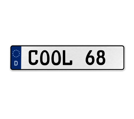 COOL 68  - White Aluminum Street Sign Mancave Euro Plate Name Door Sign Wall