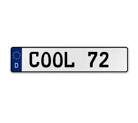 COOL 72  - White Aluminum Street Sign Mancave Euro Plate Name Door Sign Wall