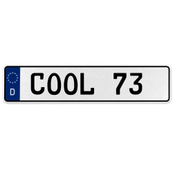 COOL 73  - White Aluminum Street Sign Mancave Euro Plate Name Door Sign Wall