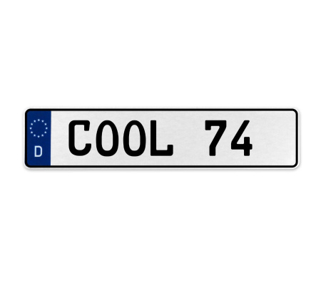 COOL 74  - White Aluminum Street Sign Mancave Euro Plate Name Door Sign Wall