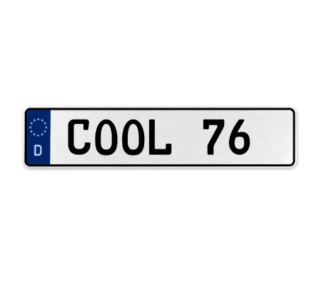 COOL 76  - White Aluminum Street Sign Mancave Euro Plate Name Door Sign Wall