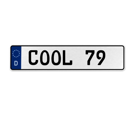 COOL 79  - White Aluminum Street Sign Mancave Euro Plate Name Door Sign Wall