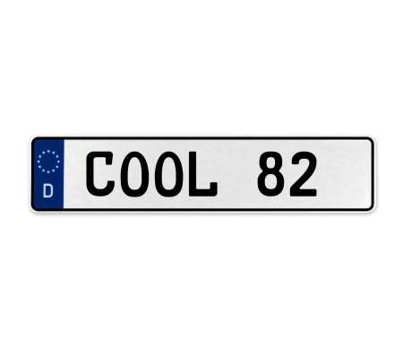 COOL 82  - White Aluminum Street Sign Mancave Euro Plate Name Door Sign Wall