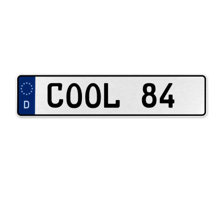 COOL 84  - White Aluminum Street Sign Mancave Euro Plate Name Door Sign Wall