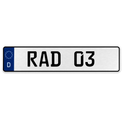 RAD 03  - White Aluminum Street Sign Mancave Euro Plate Name Door Sign Wall Art